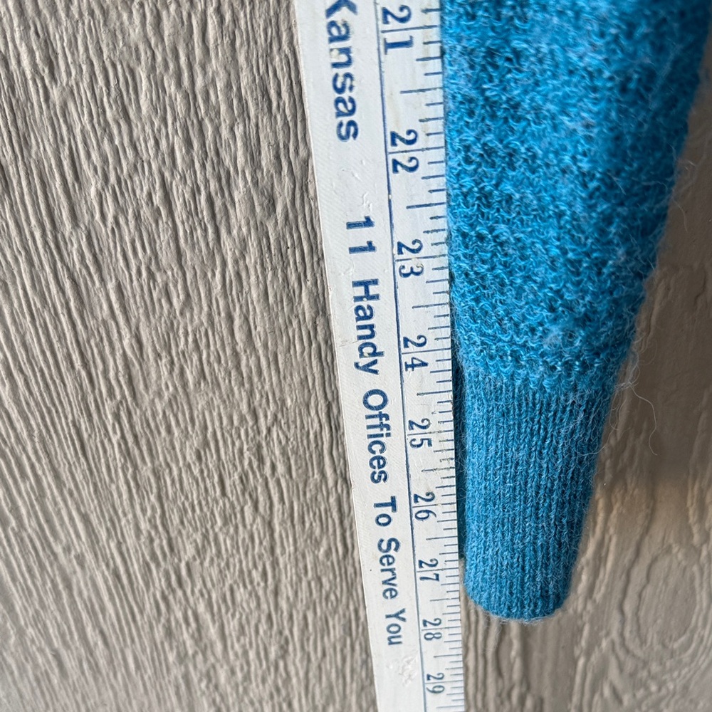 Vintage Teal Blue Turtleneck Sweater - Picture 8 of 10
